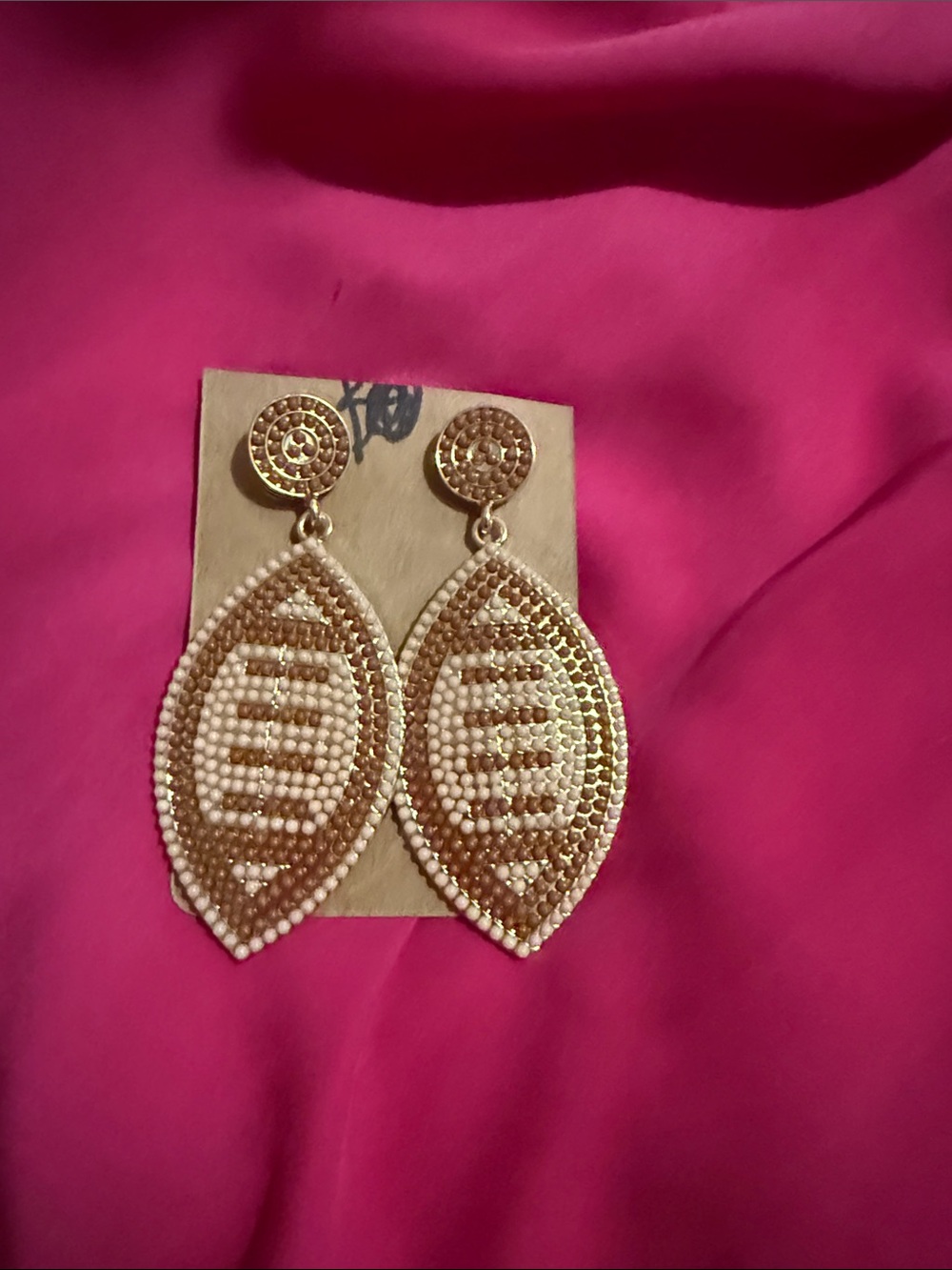 Football Hand Beaded Drop Earrings - Women Jewelry